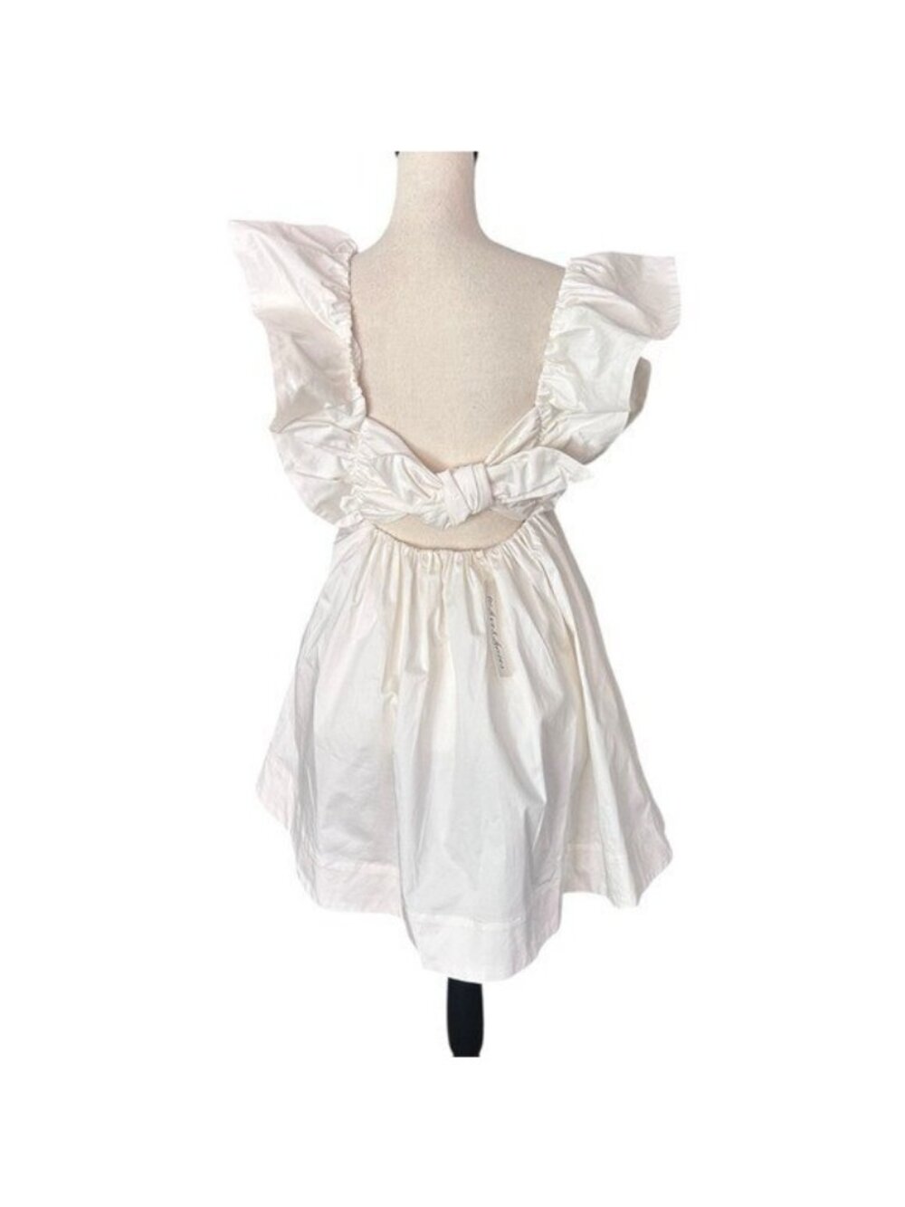 NWT For Love & Lemons Clementine White Taffeta Mini Dress Size S - Picture 3 of 16